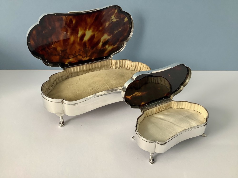 Fantastic Pair of Antique Silver Jewellery/Trinket Boxes View IV
