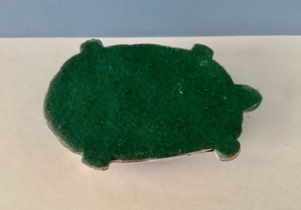 Antique Edwardian Silver Pin Cushion - Turtle View V