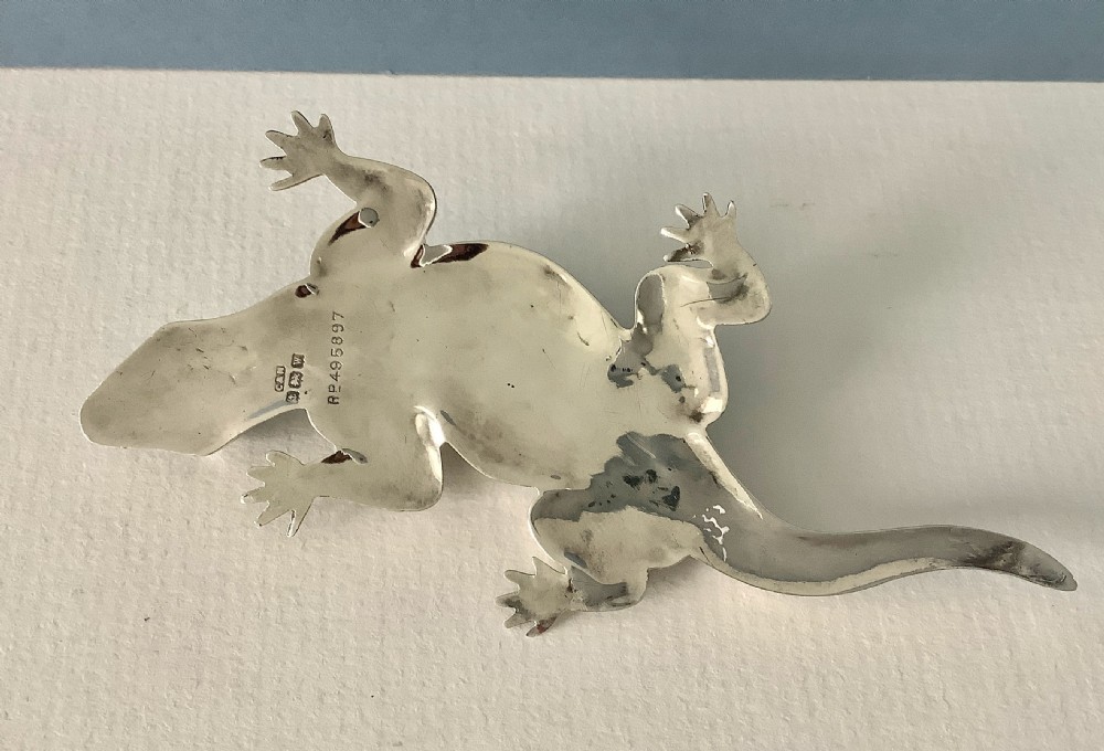 Antique Silver Pin Cushion - Lizard View IV