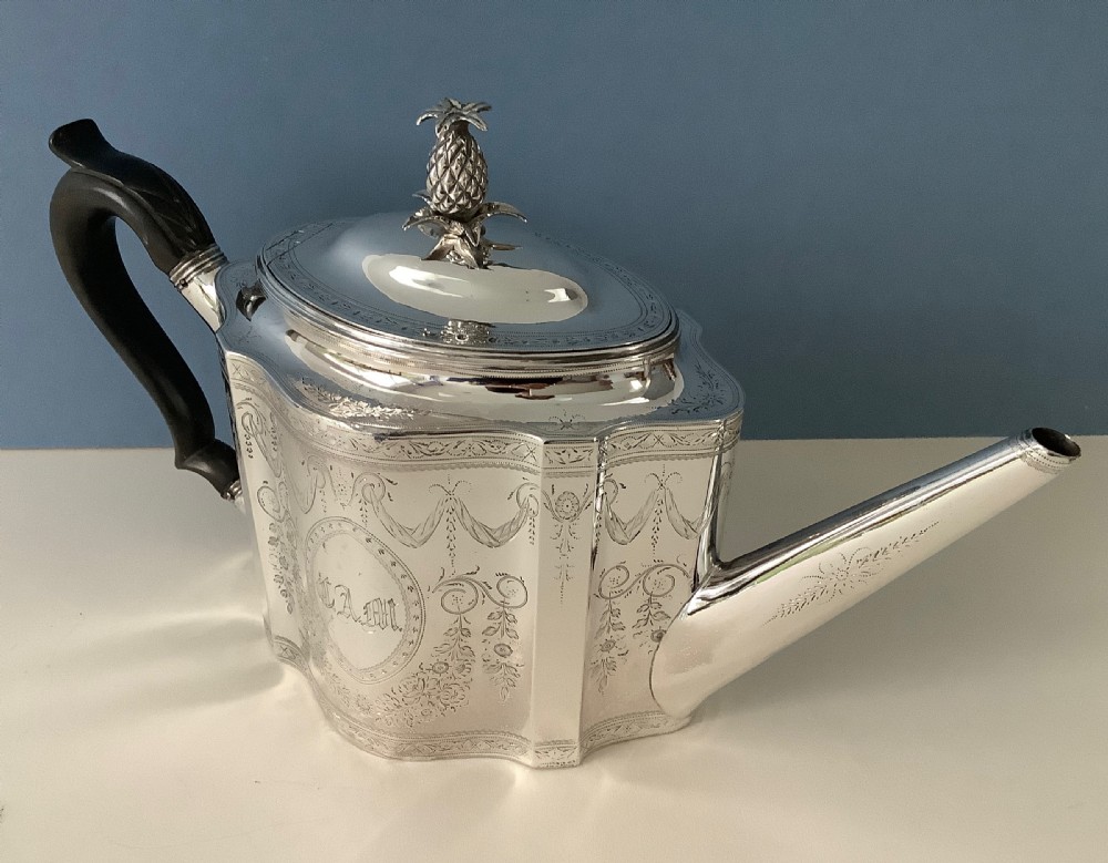 Antique Georgian Silver Teapot - Hester Bateman View III