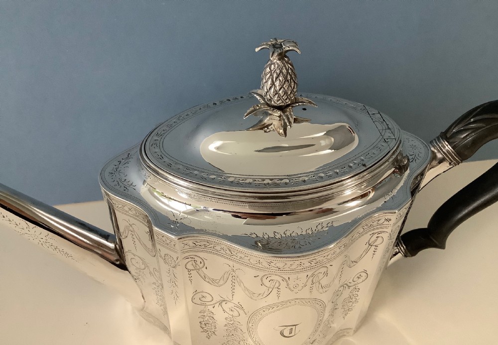Antique Georgian Silver Teapot - Hester Bateman View V