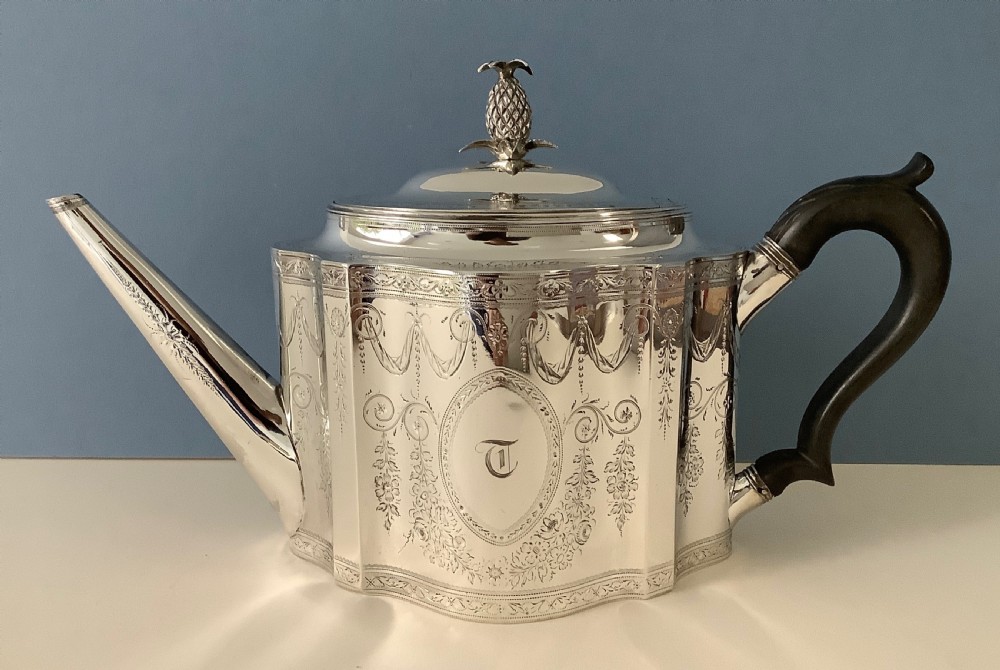 Antique Georgian Silver Teapot - Hester Bateman View VII