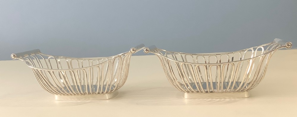 Pair of Antique Silver Baskets View IV