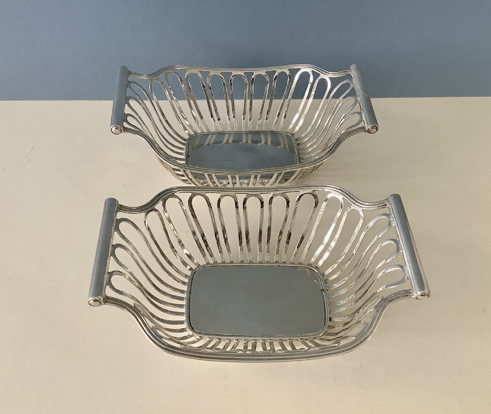 Pair of Antique Silver Baskets View II