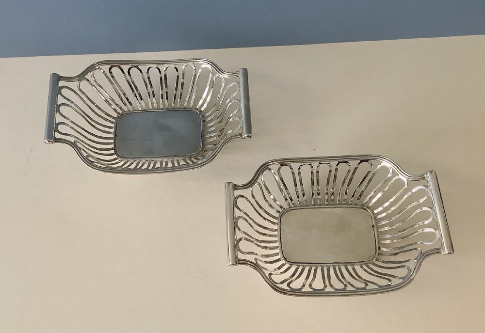 Pair of Antique Silver Baskets View III