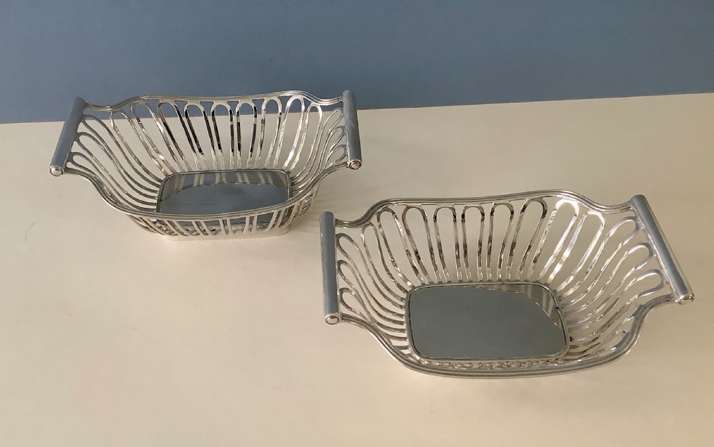 Pair of Antique Silver Baskets