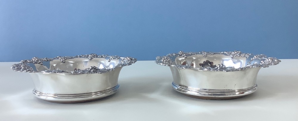 Pair of Regency Silver-Mounted Coasters View II