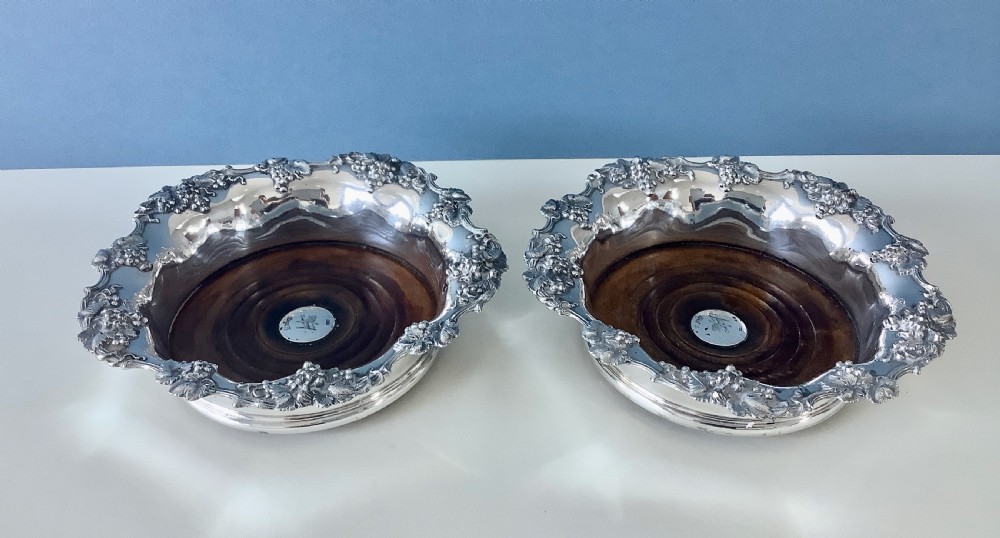 Pair of Regency Silver-Mounted Coasters View V