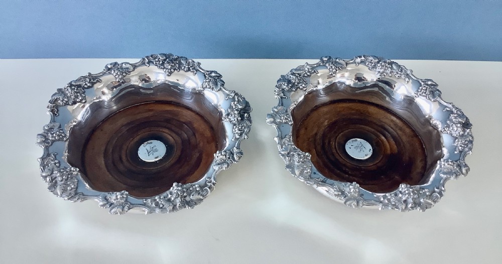 Pair of Regency Silver-Mounted Coasters View VI