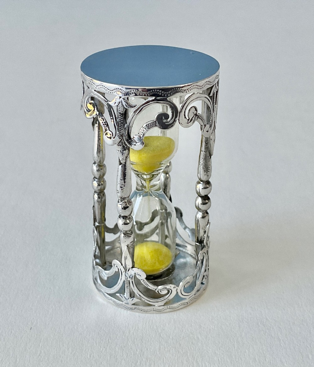 Antique Edwardian Solid Silver Egg Timer View IV