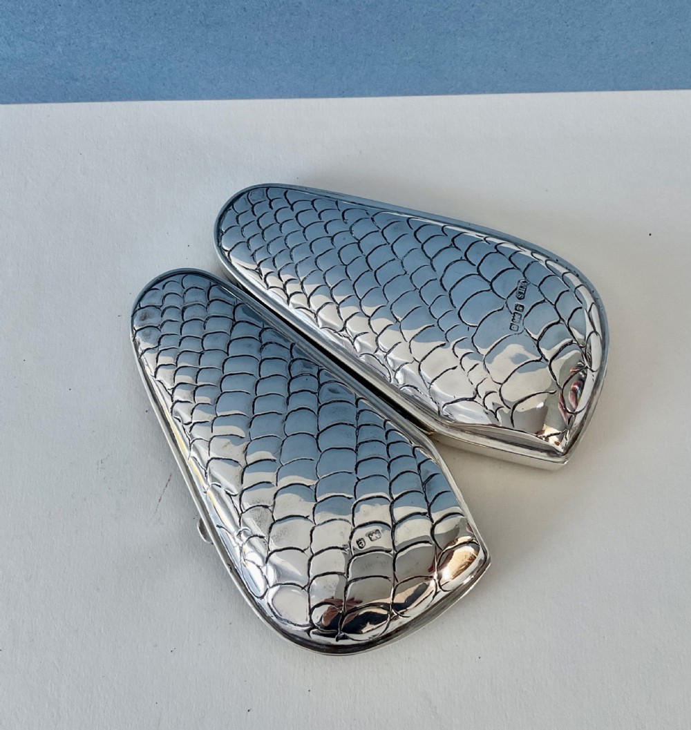 Antique Edwardian Solid Silver Pipe Case View V