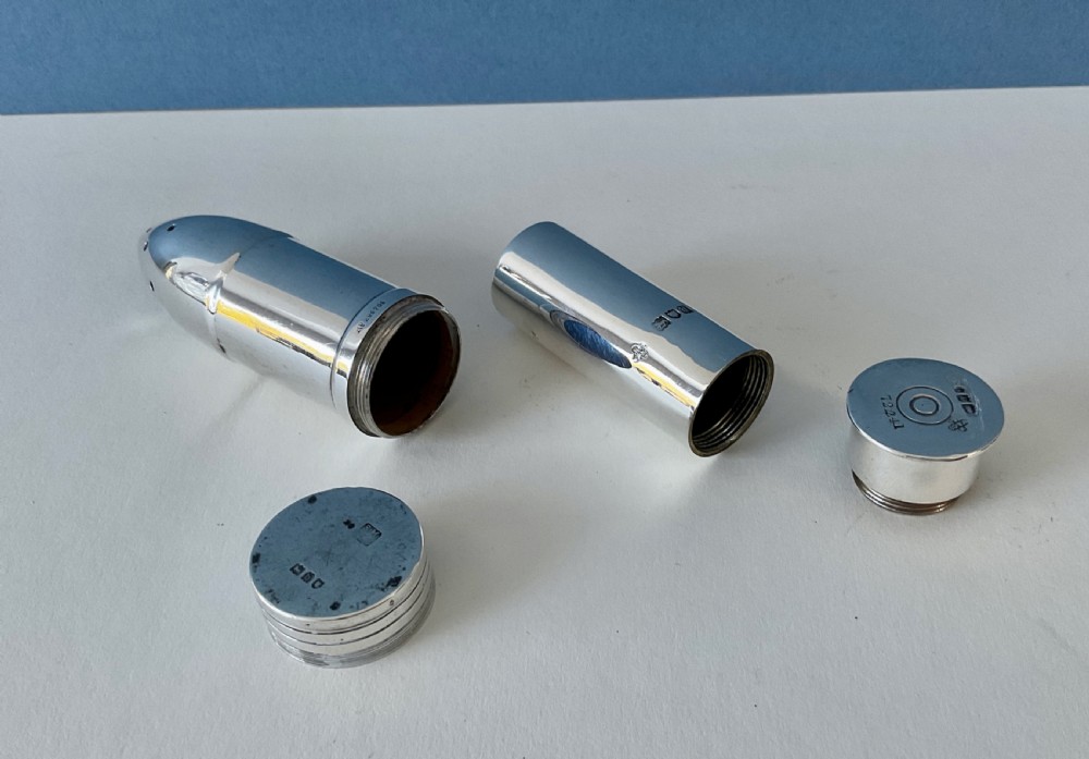 Antique Solid Silver Bullet and Cartridge Peppers View IV