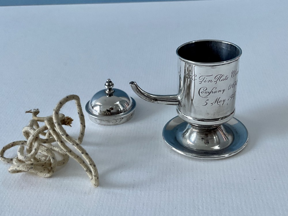 Unusual Antique Silver Table Lighter View VI