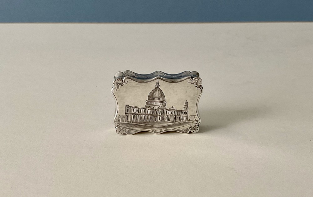 Antique Silver Castle Top Vinaigrette View XIV