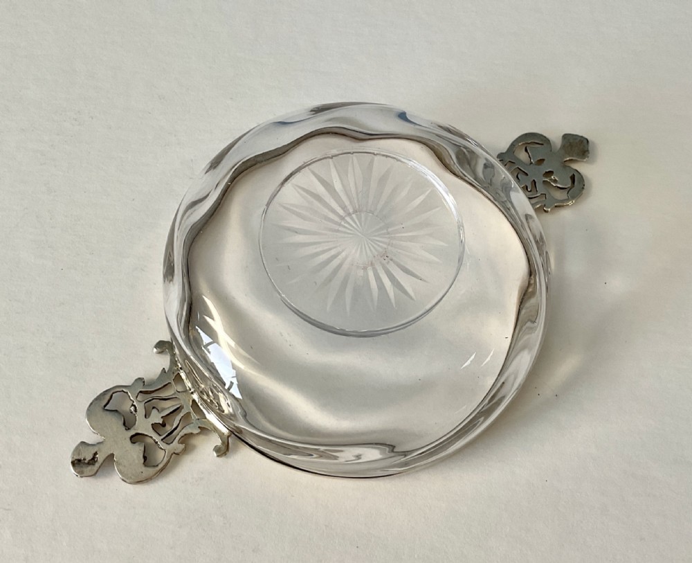 Antique Victorian Silver Topped Quaich/Bowl View V