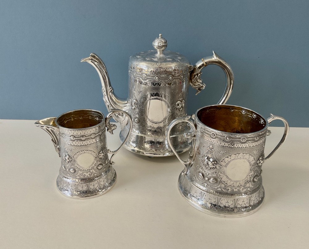 Antique Scottish Silver Tea Set View III