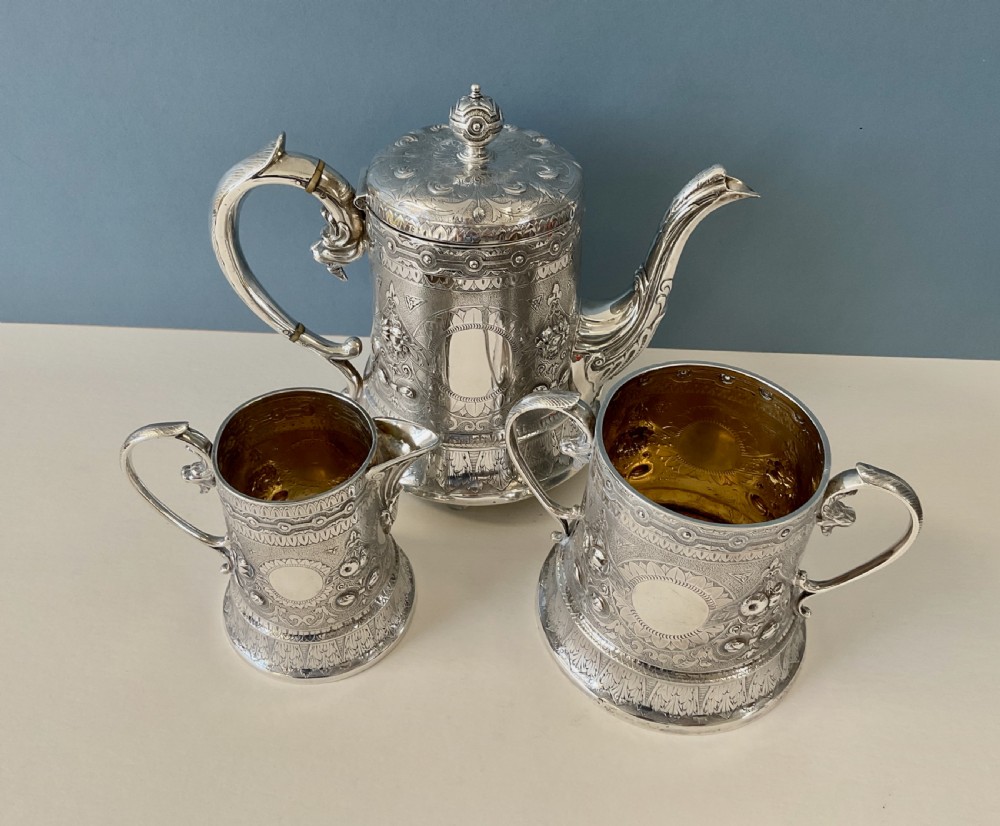 Antique Scottish Silver Tea Set View IV