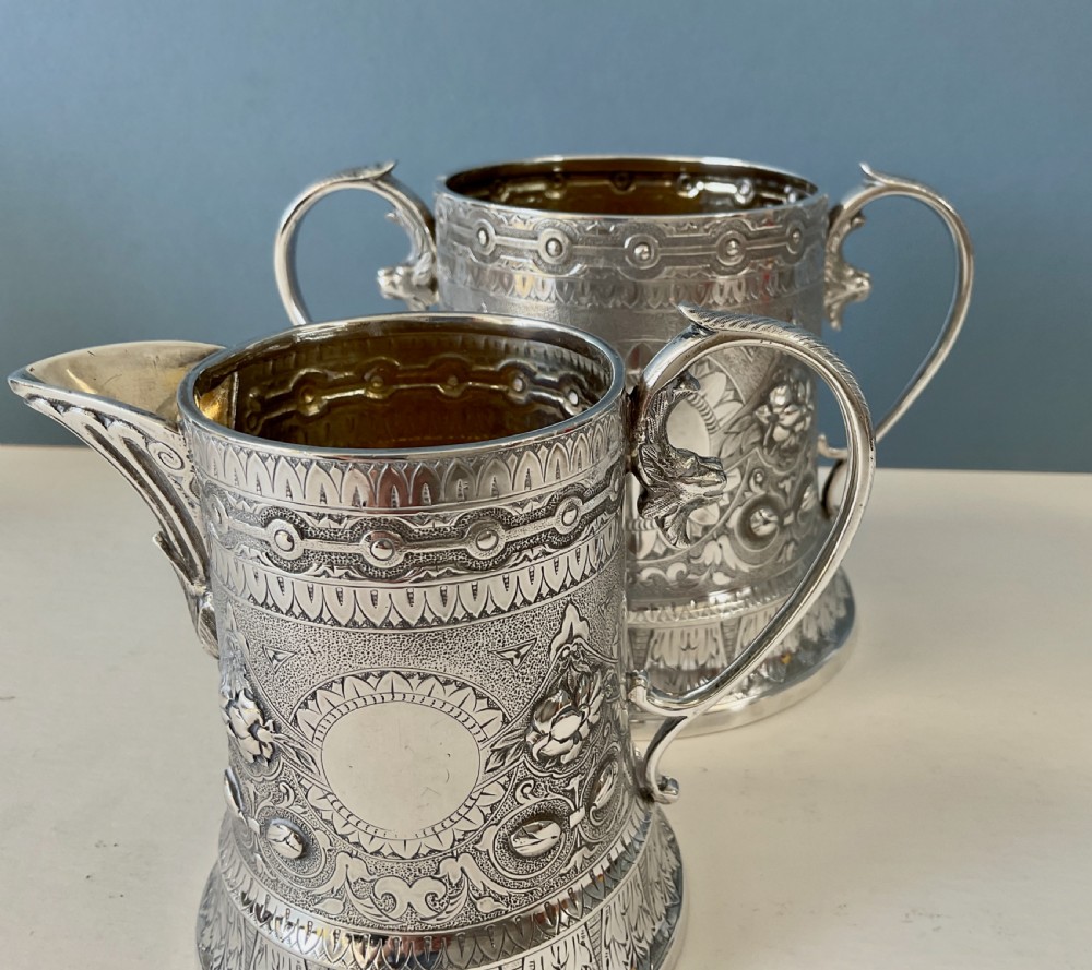 Antique Scottish Silver Tea Set View X