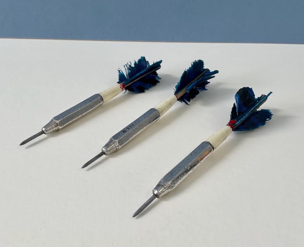 Boxed Set of Antique Solid Silver Darts View III