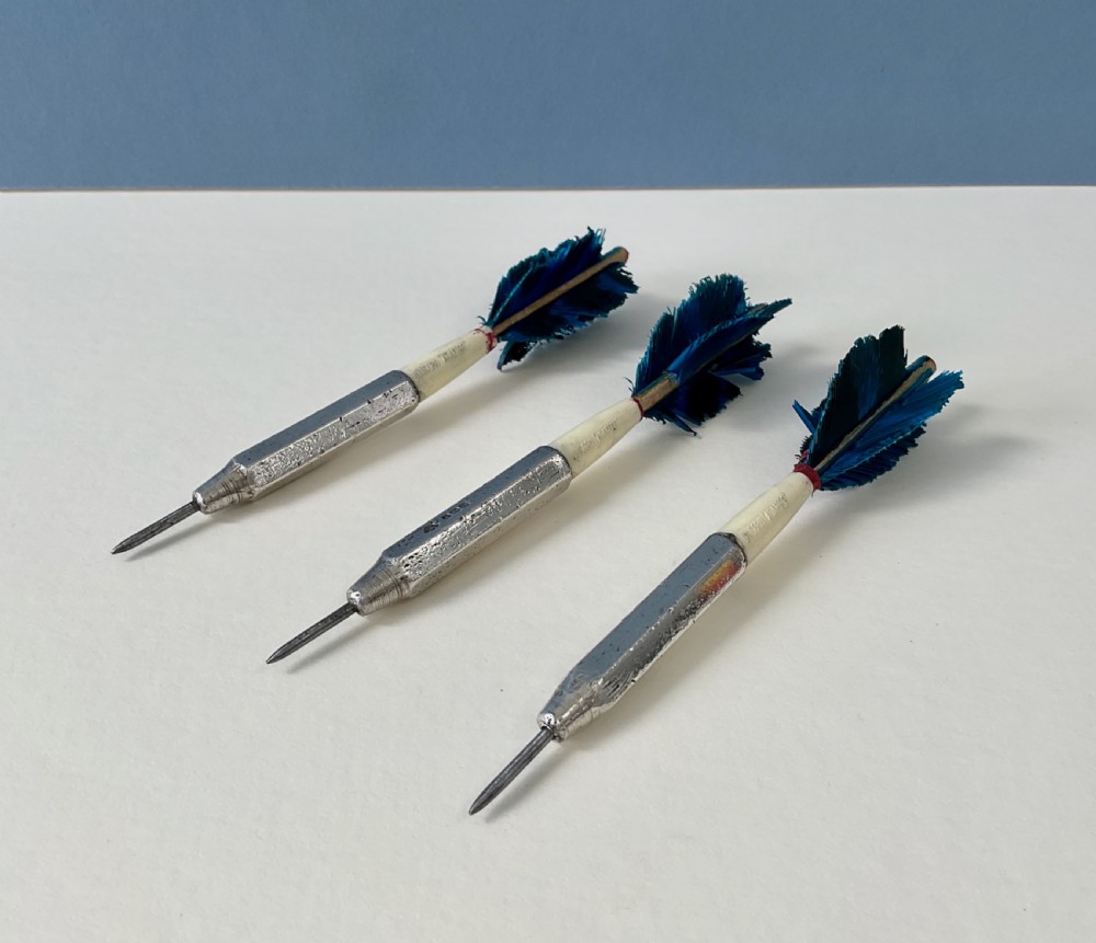 Boxed Set of Antique Solid Silver Darts View V