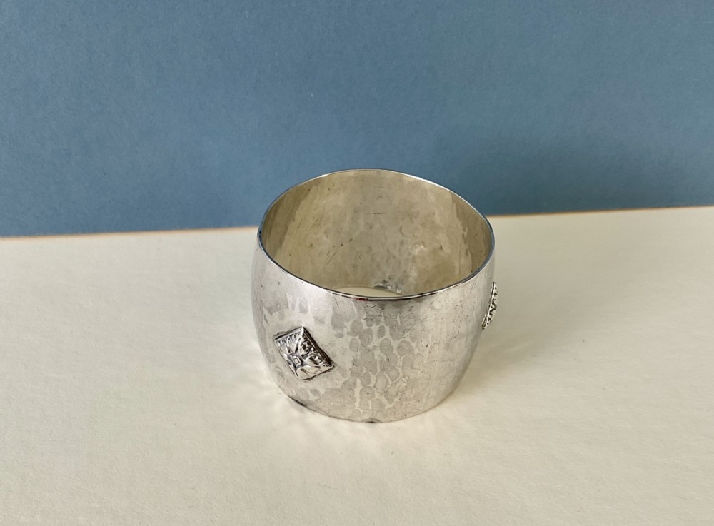 Antique Silver AE Jones Napkin Ring View V