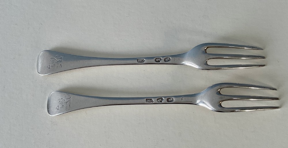 Pair of Antique Georgian Silver Forks View II