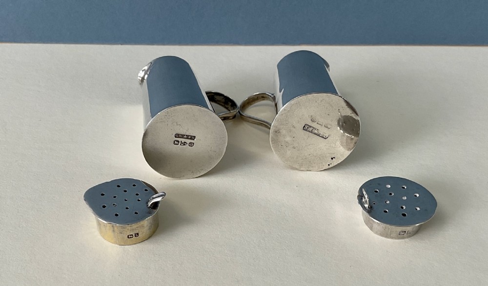 Matched Pair of Antique Silver Novelty Peppers View V