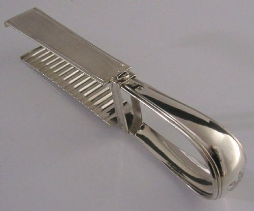 Superb French Solid Silver Asparagus Serving Tongs C1890 Antique 123g