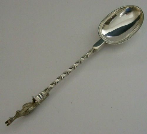 Super Australian Drummond Solid Sterling Silver Kangaroo Spoon C1900 Antique 20g