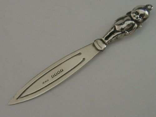 Rare Kewpie Doll Scottish Sterling Silver Bookmark Antique 1928