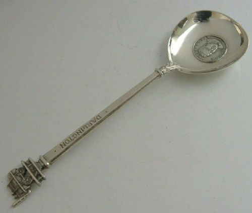 Rare Solid Sterling Silver George Stephenson Souvenir Caddy Spoon 1918 Antique