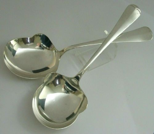 fig 1. HEAVY 134g DUTCH SOLID SILVER ARTS & CRAFTS SERVING SPOONS 1927 & 1935 ANTIQUE