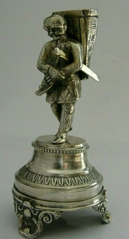 Very Rare Italian 800 Solid Silver Matchstriker Spill Holder Georgian 1815 144g