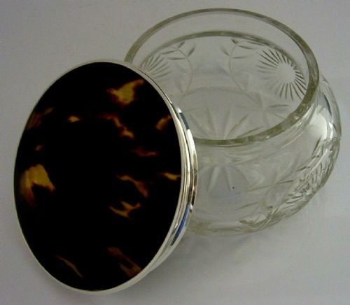 Superb English Solid Sterling Silver Large Pot Box Jar 1934 Antique 244g