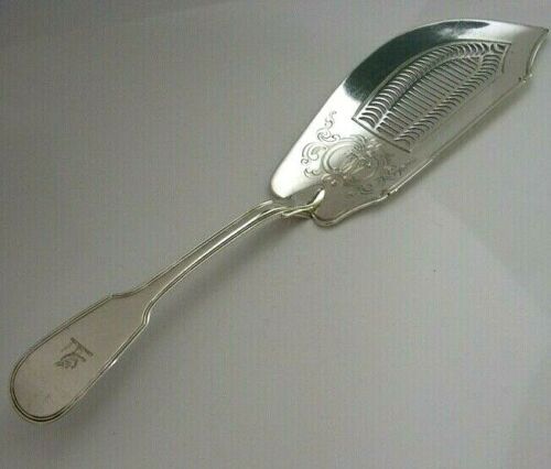 Superb Sterling Silver Wilson Family Crested Fish Server Slice 1793 Antique 162g