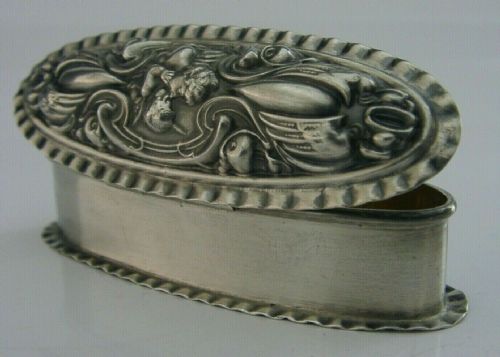 Top Quality English Solid Sterling Silver Art Nouveau Box 1904