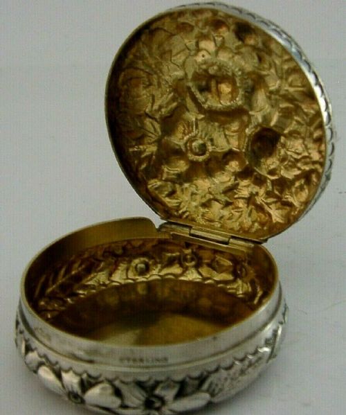 fig 1. TOP QUALITY GORHAM AMERICAN SOLID STERLING SILVER ART NOUVEAU BOX c1900