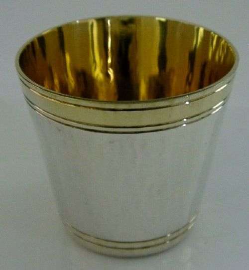 German Juwelier Hansen Solid Silver Hand Made Tot Shot Cup Barware 32g C1950's