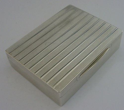 Superb Heavy Art Deco English Sterling Silver Table Box 1929 Antique 238g