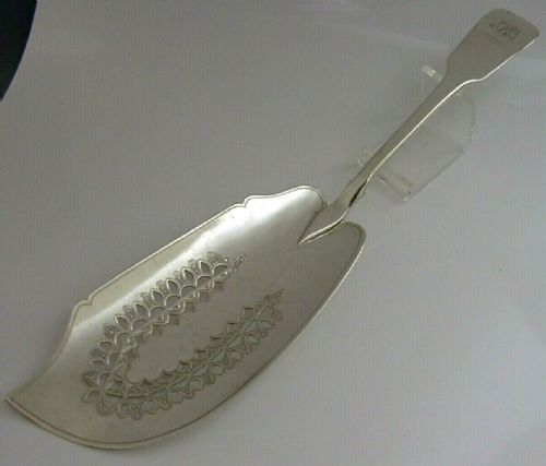 Rare English Solid Sterling Silver Bateman Fish Slice 1790 Georgian Antique