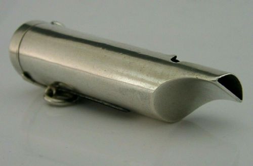 Rare Whistle Vesta Case Solid Sterling Silver Antique WWI Antique Dulce Et Decor