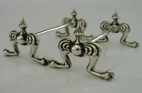 Art Nouveau English Solid Sterling Silver Cutlery Rests 1898 Victorian 38g