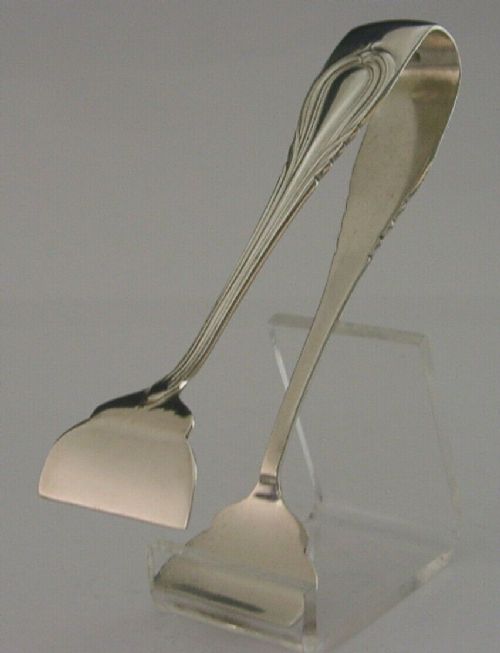 Rare English Lily Pattern Asparagus Tongs 1898 Victorian Antique