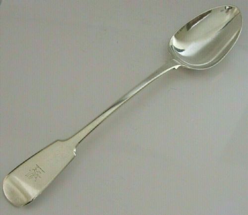 Fiddle Pattern Griffin Family Crest Georgian Sterling Silver Basting Spoon 1839