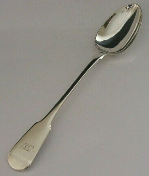 Superb Rare William IV Sterling Silver Fiddle Pattern Basting Spoon 1836 Antique