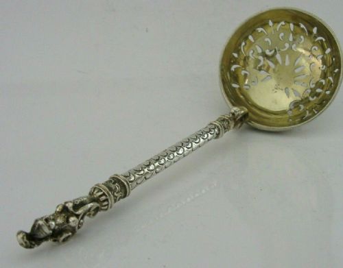 Stunning Victorian Solid Sterling Silver Sugar Sifter Spoon 1869 Antique 56g