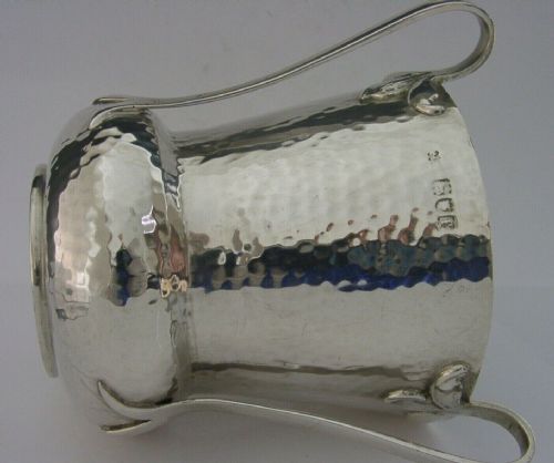 Large Plannished Sterling Silver Arts & Crafts Tyg Cup 1901 Antique 204g 3/4pint