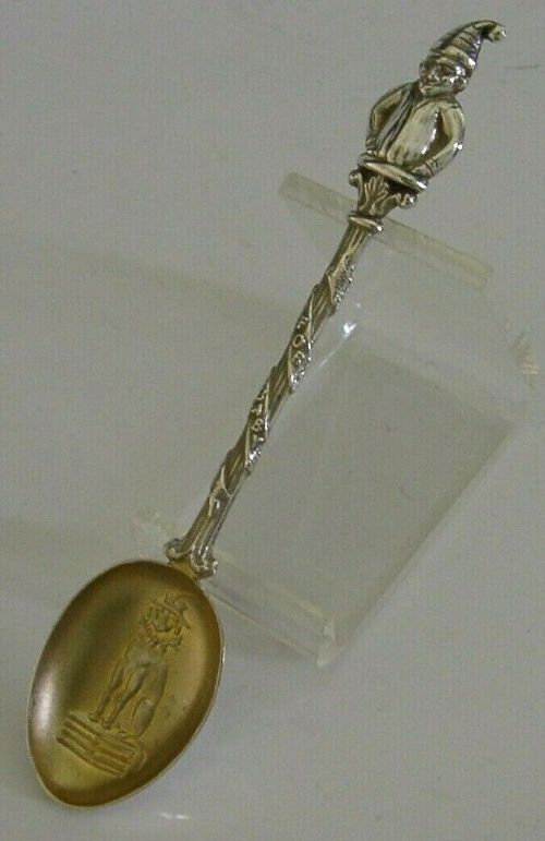 Rare English Solid Sterling Silver Mr Punch & Judy Spoon 1915 Antique