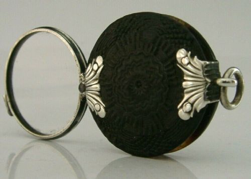 Rare Georgian English Solid Sterling & Horn Silver Magnifying Glass C1800