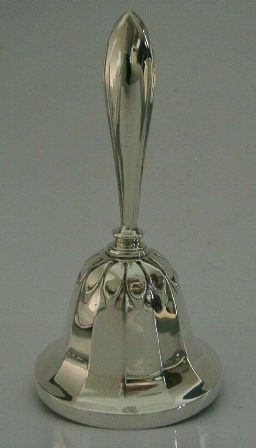 English Solid Sterling Silver Table Desk Reception Bar Bell 1963 Unusual